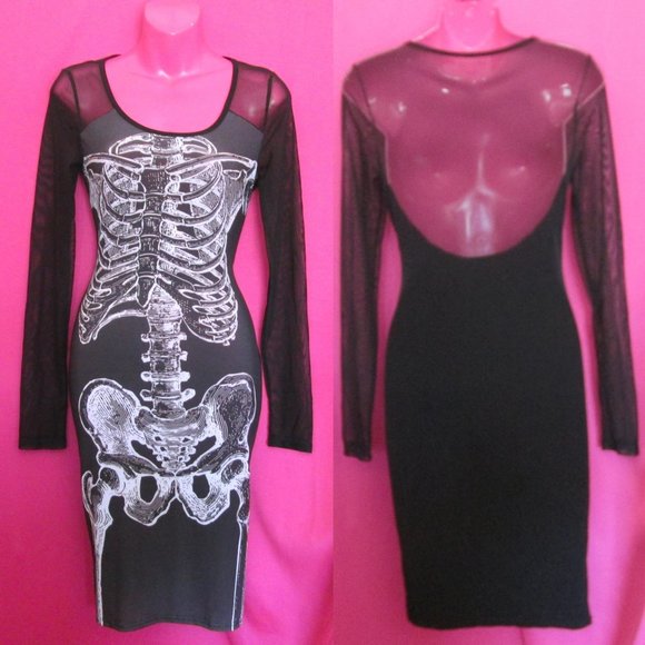 pink skull dress Pink Skulls Pattern Sleeveless A-Line Pocket Dress